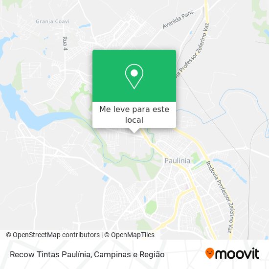 Recow Tintas Paulínia mapa