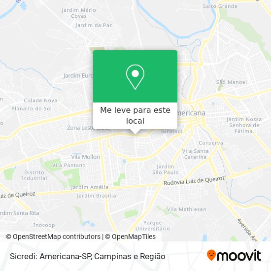 Sicredi: Americana-SP mapa