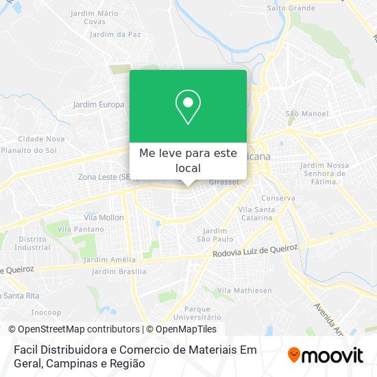 Facil Distribuidora e Comercio de Materiais Em Geral mapa