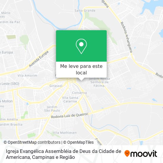 Igreja Evangélica Assembléia de Deus da Cidade de Americana mapa