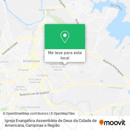 Igreja Evangélica Assembléia de Deus da Cidade de Americana mapa