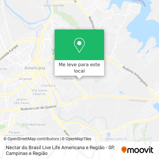Néctar do Brasil Live Life Americana e Região - SP mapa
