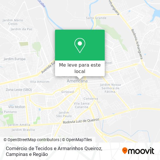 Comércio de Tecidos e Armarinhos Queiroz mapa