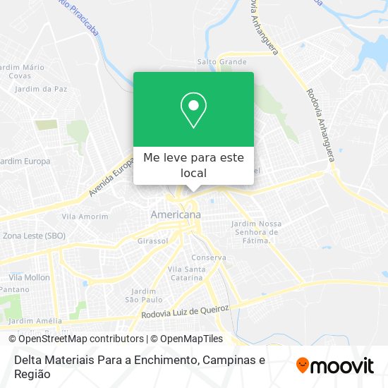Delta Materiais Para a Enchimento mapa