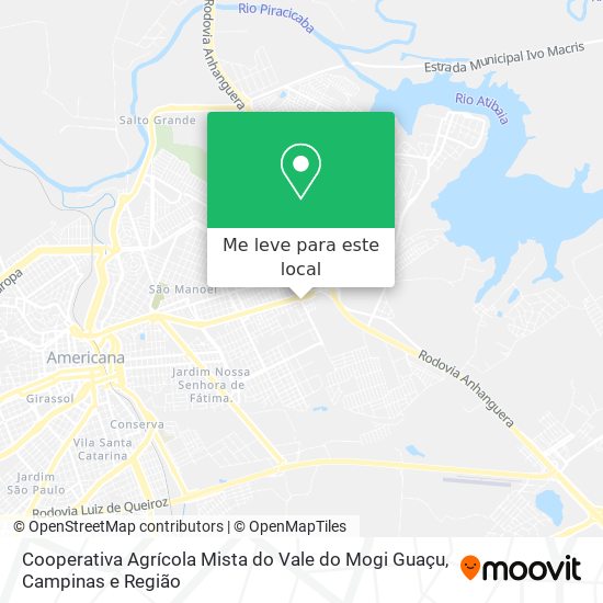 Cooperativa Agrícola Mista do Vale do Mogi Guaçu mapa