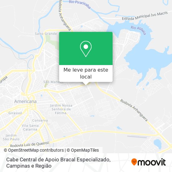 Cabe Central de Apoio Bracal Especializado mapa