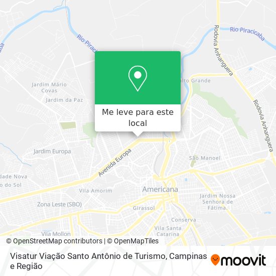 Visatur Viação Santo Antônio de Turismo mapa