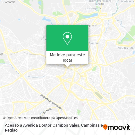 Acesso à Avenida Doutor Campos Sales mapa