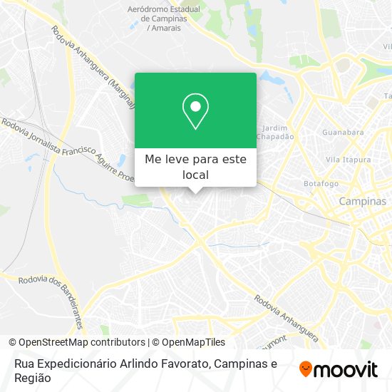 Rua Expedicionário Arlindo Favorato mapa