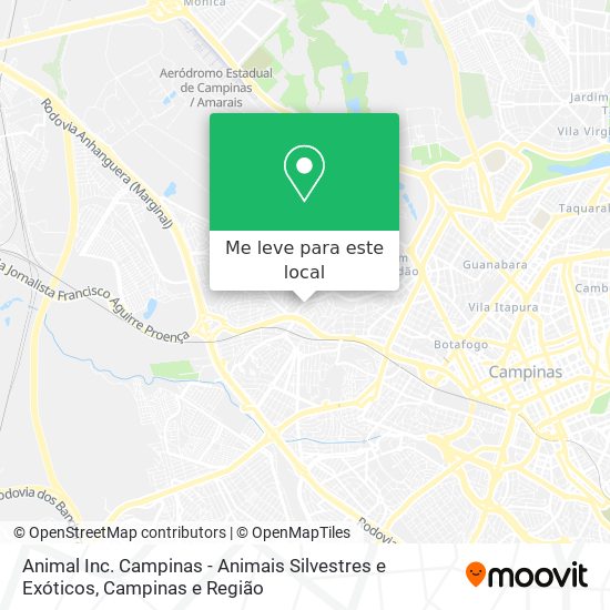 Animal Inc. Campinas - Animais Silvestres e Exóticos mapa