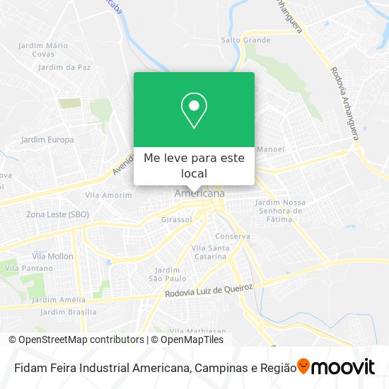 Fidam Feira Industrial Americana mapa