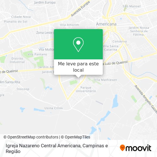 Igreja Nazareno Central Americana mapa