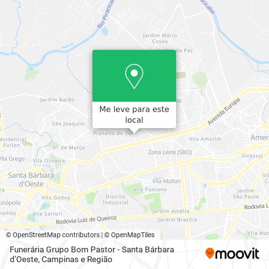 Funerária Grupo Bom Pastor - Santa Bárbara d'Oeste mapa