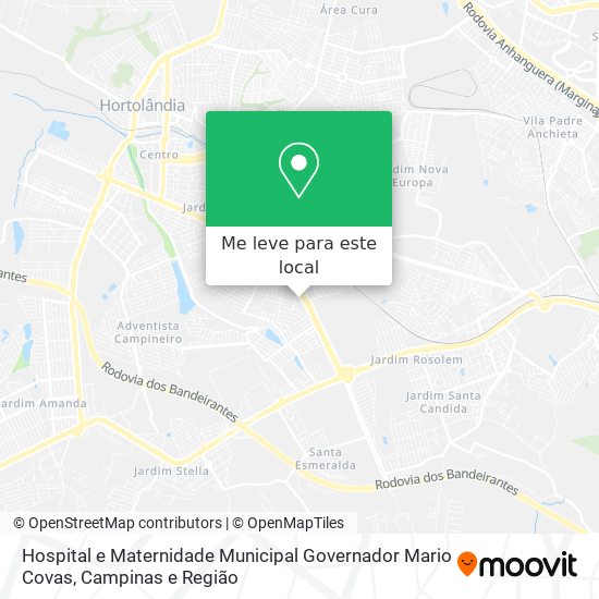 Hospital e Maternidade Municipal Governador Mario Covas mapa