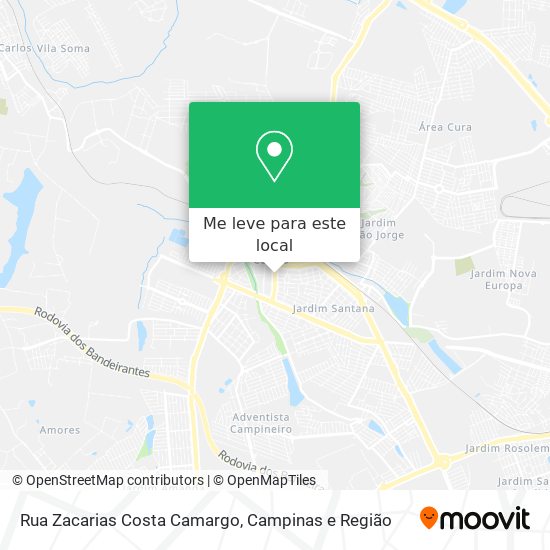 Rua Zacarias Costa Camargo mapa