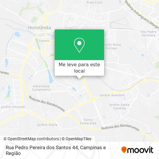 Rua Pedro Pereira dos Santos 44 mapa
