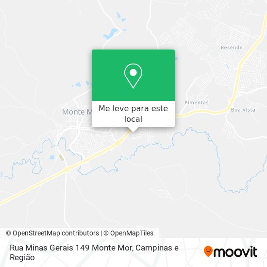 Rua Minas Gerais 149 Monte Mor mapa