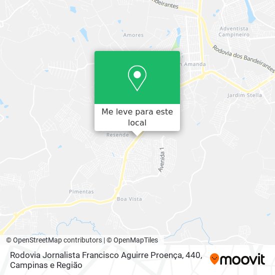 Rodovia Jornalista Francisco Aguirre Proença, 440 mapa