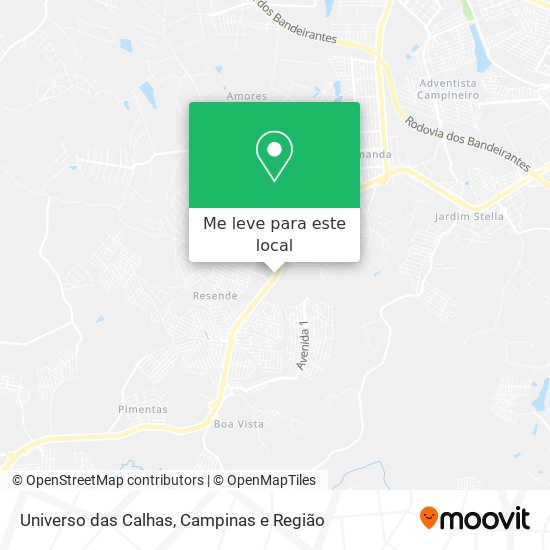 Universo das Calhas mapa