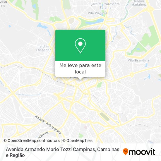 Avenida Armando Mario Tozzi Campinas mapa