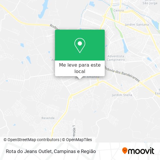 Rota do Jeans Outlet mapa