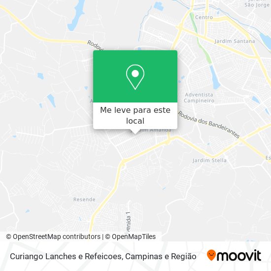 Curiango Lanches e Refeicoes mapa