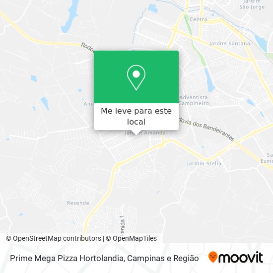 Prime Mega Pizza Hortolandia mapa