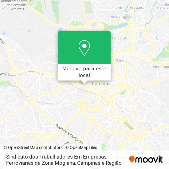 Sindicato dos Trabalhadores Em Empresas Ferroviarias da Zona Mogiana mapa