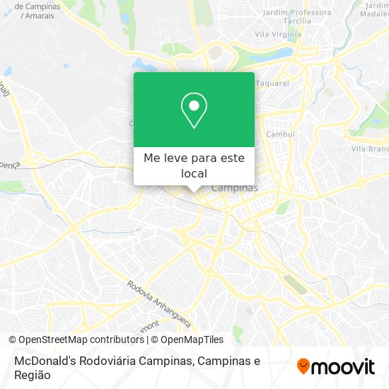 McDonald's Rodoviária Campinas mapa