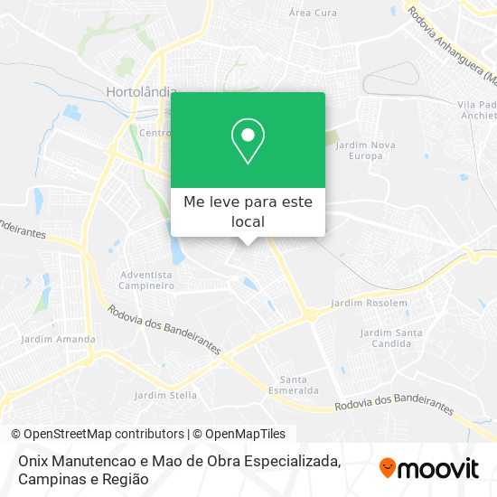 Onix Manutencao e Mao de Obra Especializada mapa