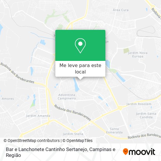 Bar e Lanchonete Cantinho Sertanejo mapa