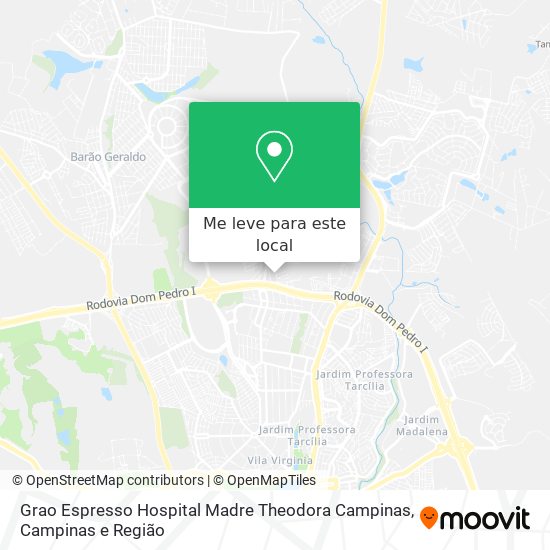 Grao Espresso Hospital Madre Theodora Campinas mapa