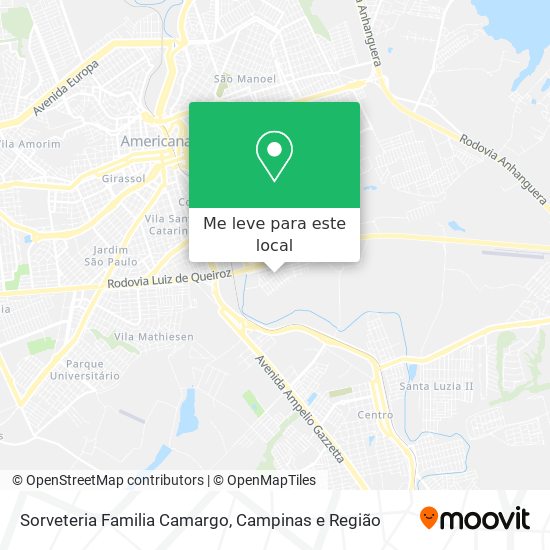 Sorveteria Familia Camargo mapa