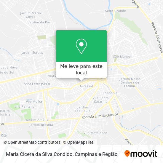 Maria Cicera da Silva Condido mapa