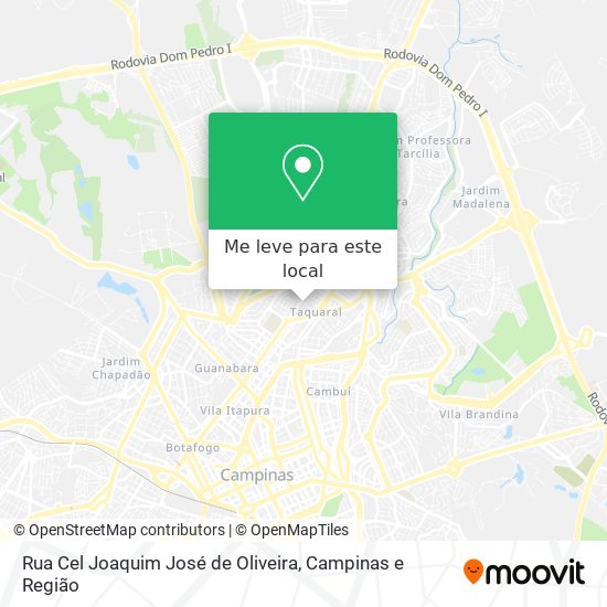Rua Cel Joaquim José de Oliveira mapa