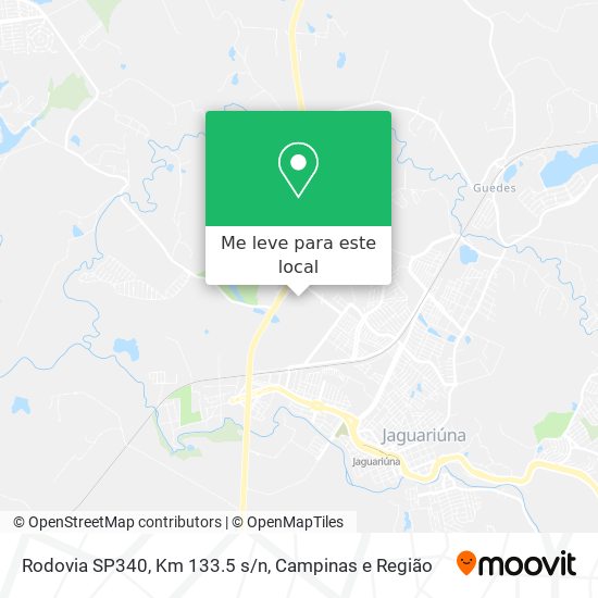 Rodovia SP340, Km 133.5 s/n mapa