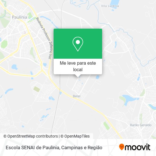 Escola SENAI de Paulínia mapa