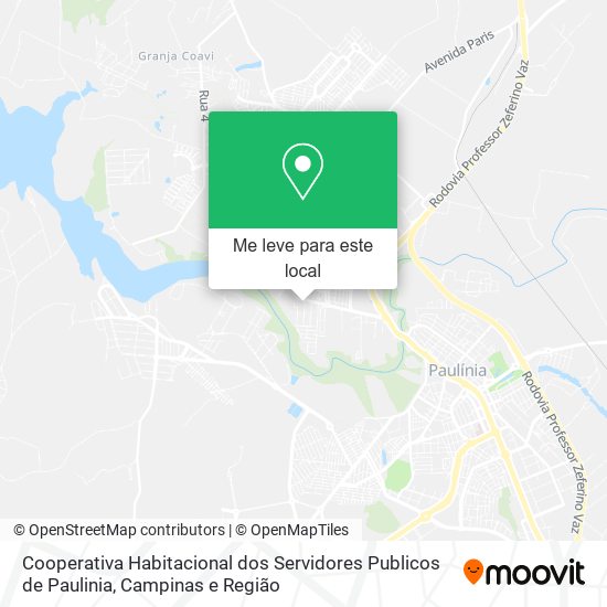 Cooperativa Habitacional dos Servidores Publicos de Paulinia mapa
