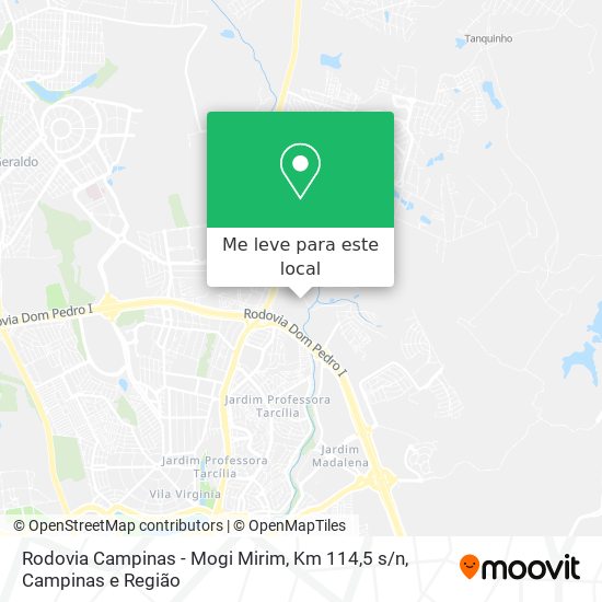 Rodovia Campinas - Mogi Mirim, Km 114,5 s / n mapa