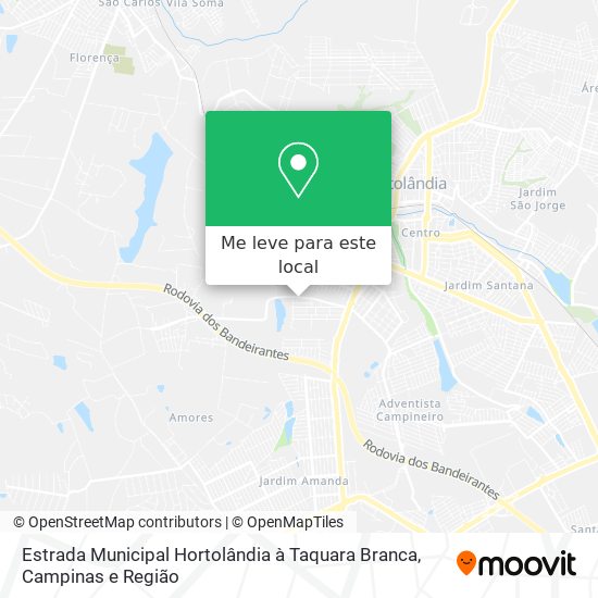 Estrada Municipal Hortolândia à Taquara Branca mapa