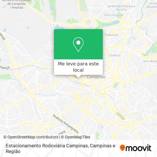 Estacionamento Rodoviária Campinas mapa