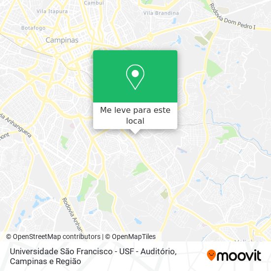 Universidade São Francisco - USF - Auditório mapa