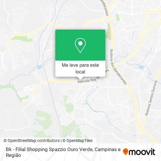 Bk - Filial Shopping Spazzio Ouro Verde mapa