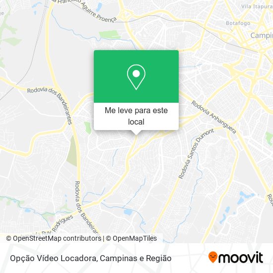 Opção Vídeo Locadora mapa