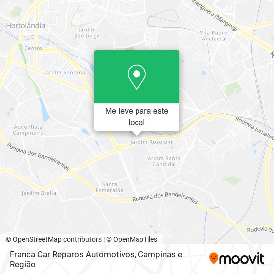 Franca Car Reparos Automotivos mapa