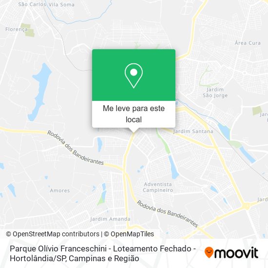 Parque Olívio Franceschini - Loteamento Fechado - Hortolândia / SP mapa