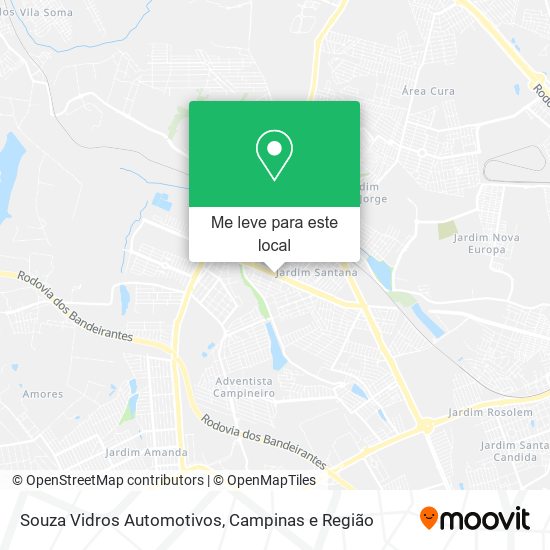 Souza Vidros Automotivos mapa