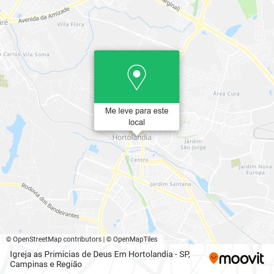 Igreja as Primicias de Deus Em Hortolandia - SP mapa