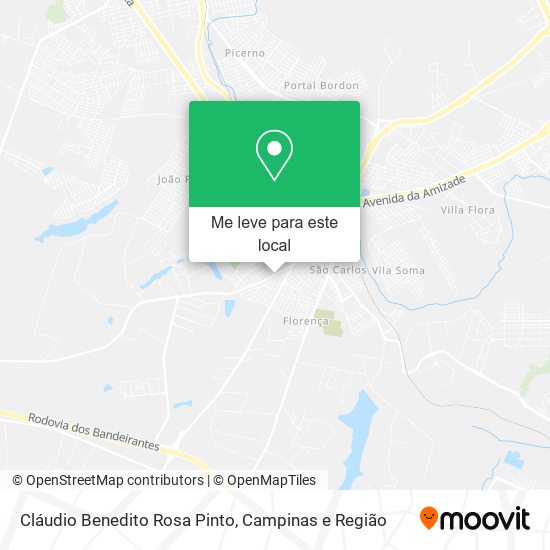 Cláudio Benedito Rosa Pinto mapa