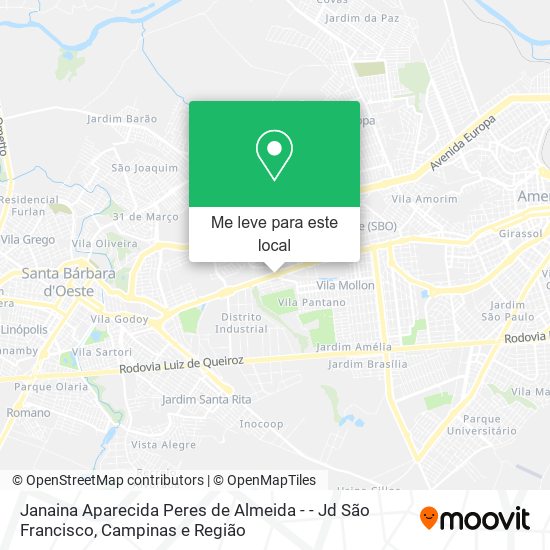 Janaina Aparecida Peres de Almeida - - Jd São Francisco mapa